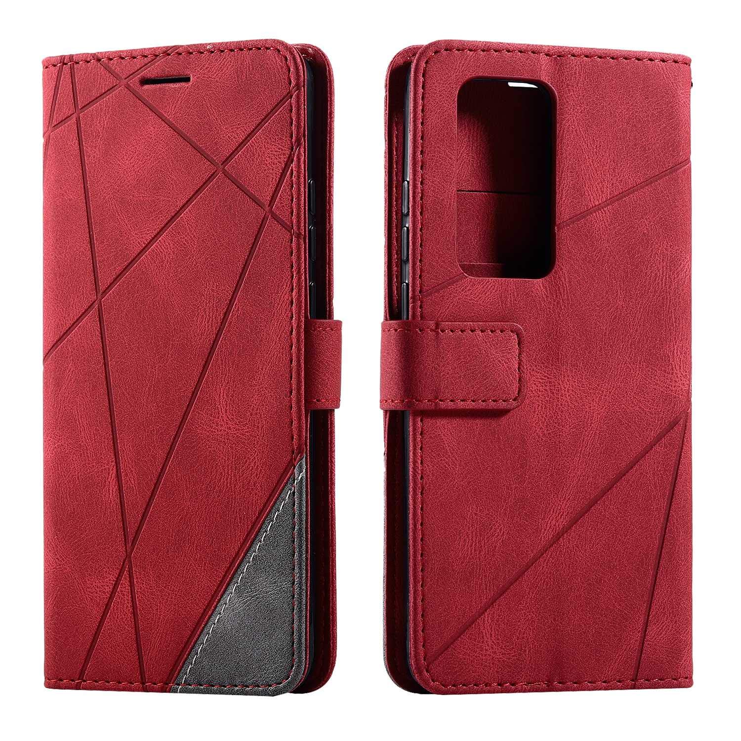 SONWO Case for Huawei P40 Pro Case, Premium Leather Flip Wallet Case Magnetic Closure Card Slots Kickstand Phone Case for Huawei P40 Pro, Red