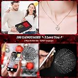 UAVAUI Eternal Flower Rose & I Love You Necklace for Mum, Wife, Girlfriend view 5