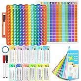 Anemeeoke Multiplication Flash Cards + Pop Fidget Multiplication Chart, Times Table Educational Flashcard 3rd Grade, 4th, 5th, 6th Grade