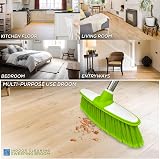 TDBS Soft Broom Indoor Sweeping Brush with Stainless Steel Handle Green view 5