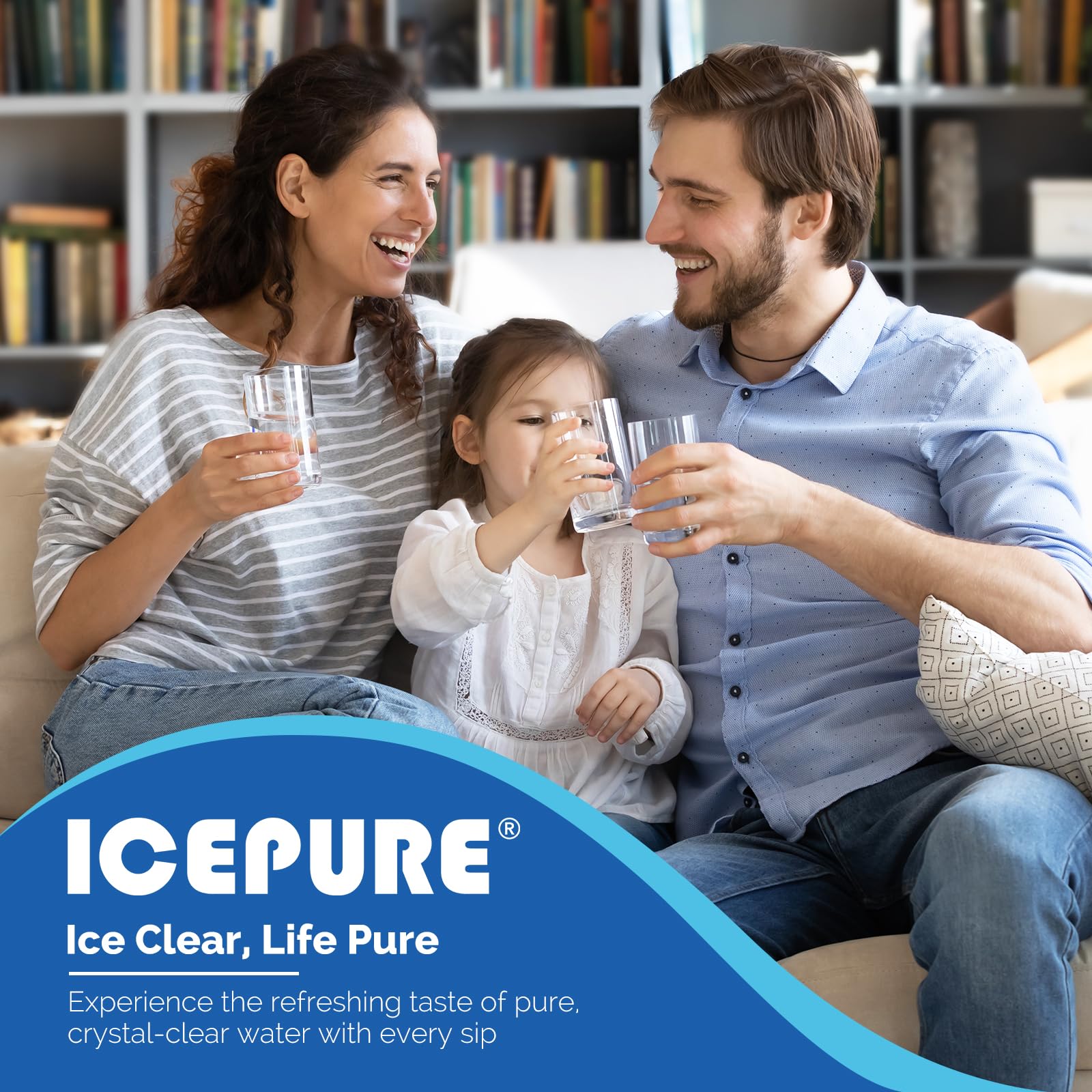 ICEPURE LT1000PC Replacement for LG LT1000P/PC/PCS ADQ747935 ADQ74793501 ADQ74793502 MDJ64844601 LMXS28626S LFXS26973S, LT-1000PC, LT1000, Kenmore 9980 Refrigerator Water and LT120F Air Filter 3 Combo