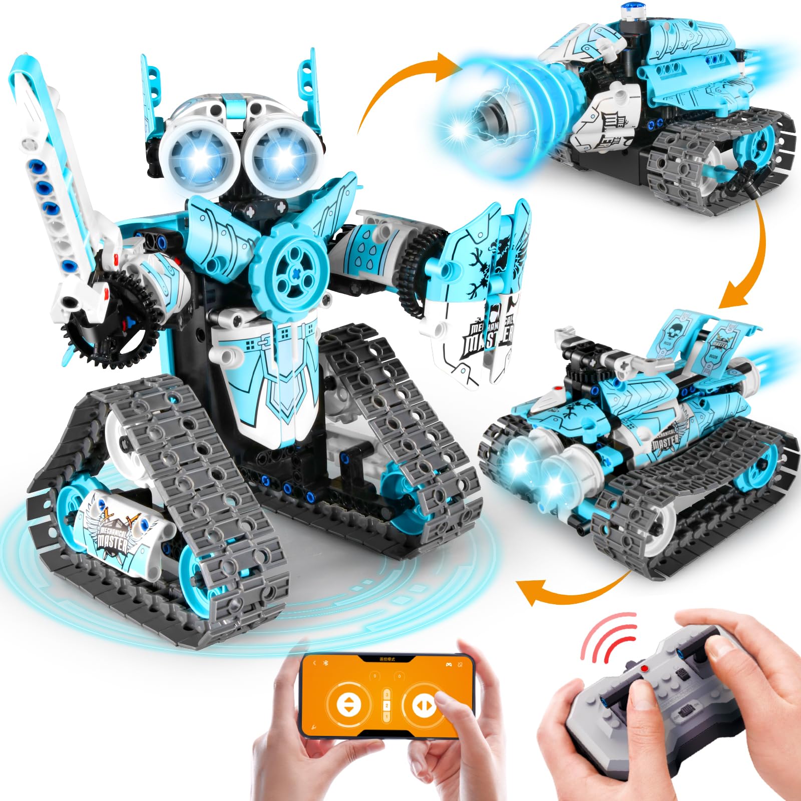 JOYTREKY Robot Toy for 5 6 7 8 9 10 11 12 Year Old Boy, 3 in 1 Technik RC Building Set Robots 398 PCS App & Remote Gift for Boys Girls 3-12+ Years Old Boys Girls