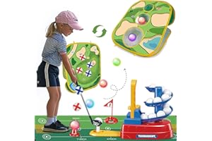 imagifun Toddler Sports Toys with 20pcs Training Golf Light Balls & 3 Retractable Clubs Equipment, Indoor Outdoor Sport Toy, Golf Toys Kids Training Set, Kids Golf Club Set