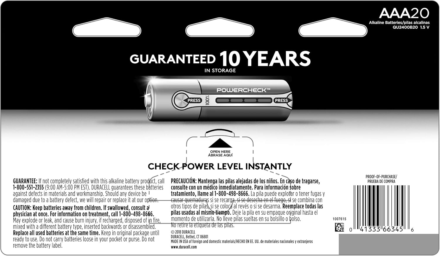 Duracell - Quantum AAA Alkaline Batteries - long lasting, all-purpose Triple A battery for household and business - 20 count: Health & Personal Care