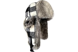 IFURHATAL Winter Trapper Hat for Men Women Russian Faux Fur Winter Hat Ushanka Hat Men Aviator Hat