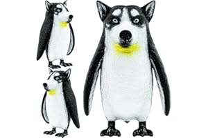 Randimals Animal Figurine Toy - Penguin & Husky Dog Hybrid Realistic Animal Toys - Unique Mix of Safari Toys & Farm Animals Small Figurines - P-Dawg Mini Animal Figures for Kids & Kidults