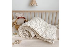 BuLuTu Carmine Flower Blanket for Girls Boys Muslin Cotton Toddler Quilt Kid Bed Soft Toddler Blankets Child Teen Bedding Decor Birthday Gifts, Camellia Pattern, 47x59 Inches