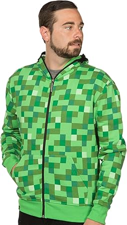 minecraft creeper zip up hoodie