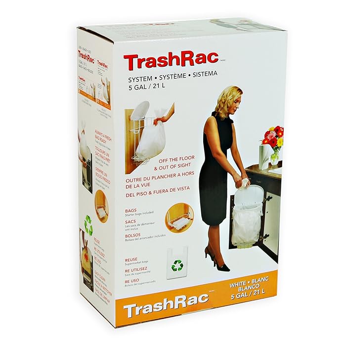 TrashRac 82215, 5 Gallon Trash Rack Frame System (13-1/4" W x 8"D x 18-1/2"H)