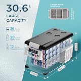 EUHOMY 30.6L Portable Car Refrigerator 12/24V 100-240V with App LCD view 5