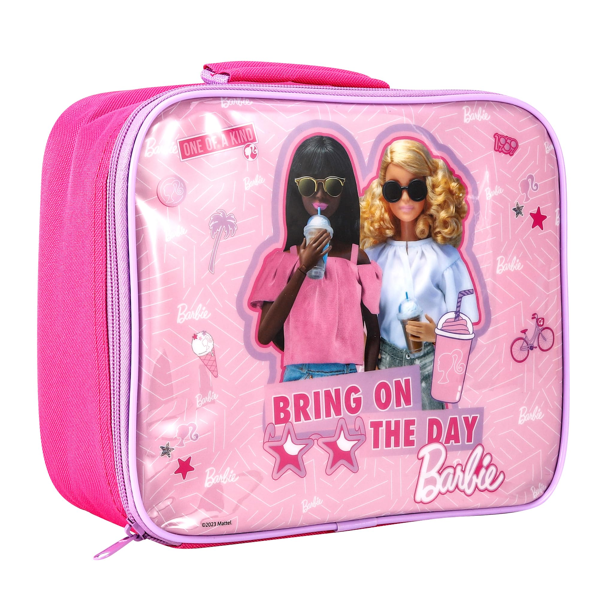 Zawadi Global Barbie Rectangular Insulated Lunch Box Bag for Boys and Girls, Perfect Size for Packing Hot or Cold Snacks for School and Travel, BPA Free