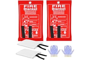 SHDZZDZSWY Emergency Fire Blanket for Home and Kitchen, 2-Pack, 39.3''×39.3'', Fiberglass Fire Blankets Emergency for People Flame Retardant Fireproof Survival Safety Kitchen, Fireplace, Car, Office, Warehouse