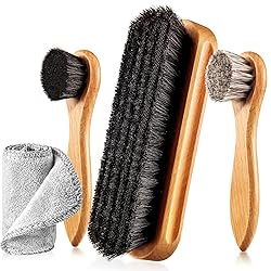 4 Pcs Horsehair Shoe Brush Kit Polishing Daubers