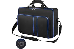 COWNMCA Carrying Case for PS5, Travel Carry Case Bag for Playstation 5 Console, Portable Storage Bag Compatible for PS5 Disc & Digital Edition Console, Game Cards, Controllers and Other Accessories, Black