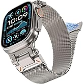 WINGLE Milanese Loop for Apple Watch Band Ultra 3/2/1 Band Ultra 49mm Series 11 10 46mm 45mm 44mm 42mm SE 3/2/1 9 8 7 6 5 4 3 2 1 Men, Magnetic Mesh Bands Stainless Steel Metal Connector iWatch Strap