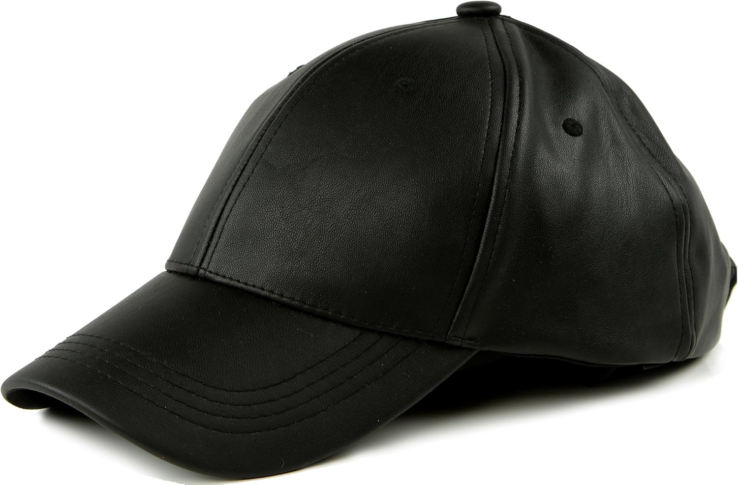 plain leather baseball cap