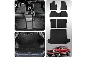 Thinzyou Floor Mats Compatible with 2023 2024 2025 Kia Sportage Cargo Mat Trunk Mat Cargo Liner TPE All Weather Back Seat Cover Protector 2024 Sportage Accessories (Trunk Mat+Backrest Mats+Floor Mats)