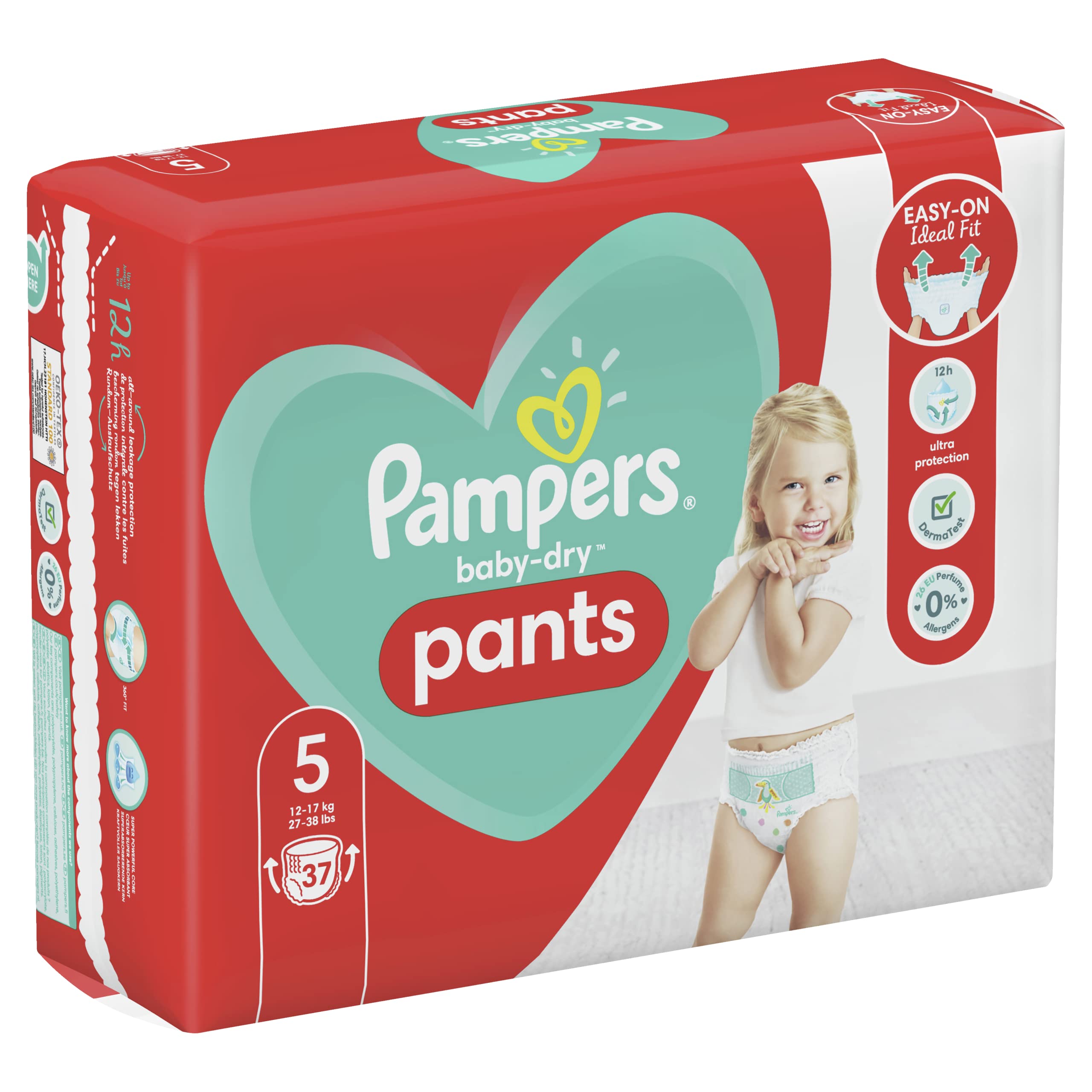 Pampers Nappies Size 5 (12 kg-17 kg) – Baby-Dry Pants, 37 Panties