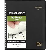 AT-A-GLANCE 2027 Planner, Monthly, 7" x 8.75", Tabbed, Unruled Daily Blocks, Recycled Black (70120G0527)