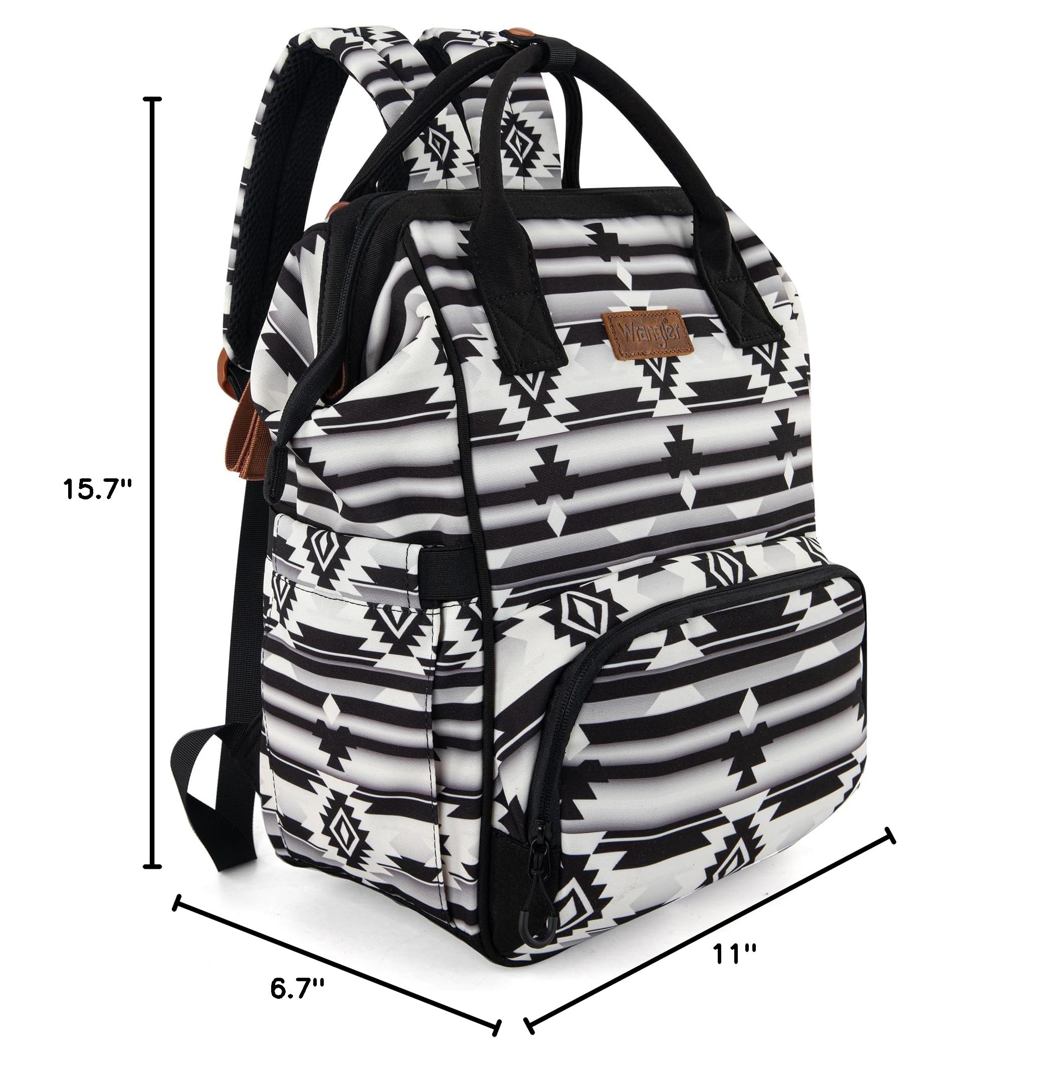 Montana West Wrangler Callie Diaper Bag Backpack with Stroller Straps Multifunction Baby Travel Bag WG2204-9110BK