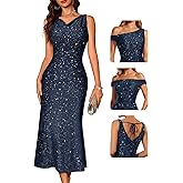 BeryLove Formal Sequin Prom Wedding Guest Cocktail Evening Bodycon Dresses
