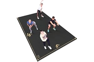 GXMMAT Extra Large Exercise Mat 16'x6'/12'x6'/10'x6'/8'x6'(7mm), Extra Wide Workout Mats for Home Gym Flooring, Non-Slip Thick Durable Cardio Mat for MMA,Plyo,Jump Rope,Weights,Fitness,Shoe-Friendly