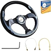 MIXOPOLY 12.5" Universal Golf Cart Steering Wheel fits Club Car DS/Precedent/Onward/Tempo, Yamaha, and EZGO TXT/RXV Golf Cart, Anti-slip and good grip.