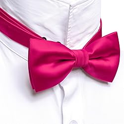 Barry.Wang Hot Pink Bow Ties for Men Pre-tied Bow
