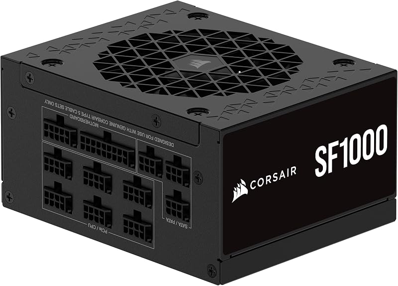 SF1000 (2024) Fonte de Alimentação ATX Totalmente Modular de Baixo Ruído 80 Plus Platinum – Compatível com ATX 3.1 – PCIe 5.1 Ready - Preto