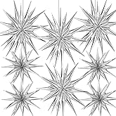 8 Pcs Star Balloons, Huge Silver Explosion Star Aluminum Foil Spike Balloons for Birthday, Baby Shower, Wedding, Bachelorette Party, Disco Party Decorations Supplies