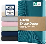 Bedsure Double Fitted Sheet Deep Pocket Soft Microfiber 40cm Teal 135x190cm