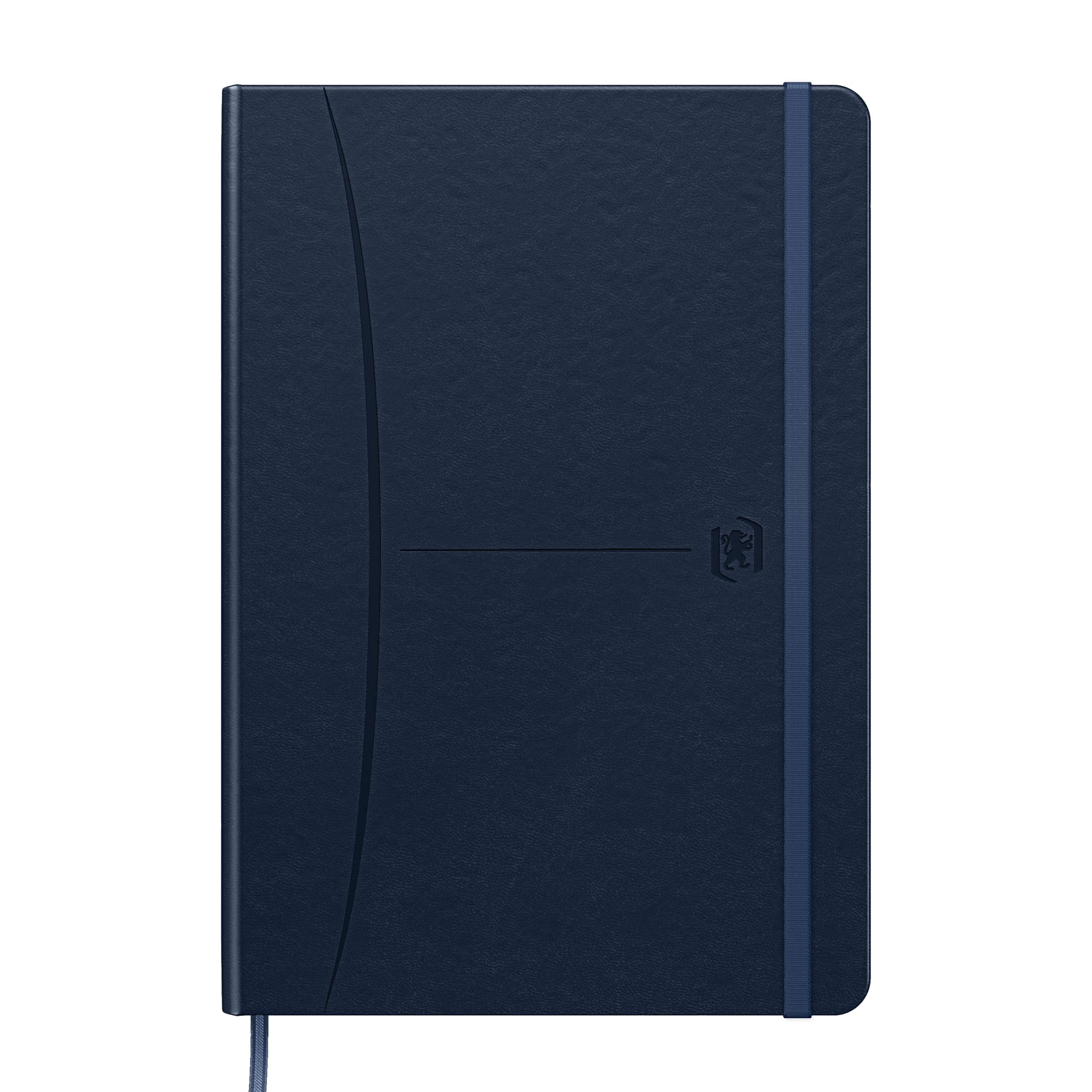 Oxford Signature A5 Squared Notebook 160 Pages Hardcover with Faux Leather Blue 1 Piece