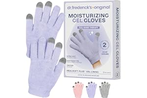 DR. FREDERICK'S ORIGINAL Dr. Frederick’s Original Moisturizing Gel Gloves – Deep Moisturizing and Fast Relief for Dry Hands – Touchscreen-Friendly – Mango Butter, Shea Butter, Jojoba, & Coconut Oil (Lilac Leisure)