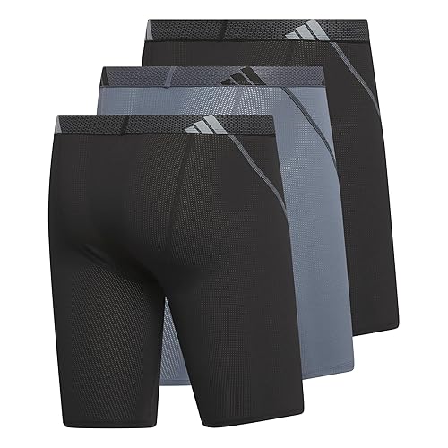 adidas Men's Performance Mesh Long Boxer Brief Underwear (3-Pack