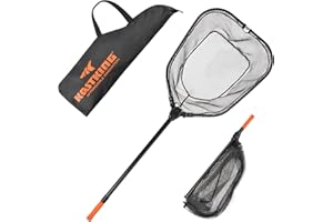 KastKing Brutus Fishing Net, Foldable Extendable Fish Landing Net, Lightweight & Portable Fishing Net with Soft EVA Foam Handle, Holds up to 44lbs/20KG, Fish-Friendly Mesh for a Safe Release