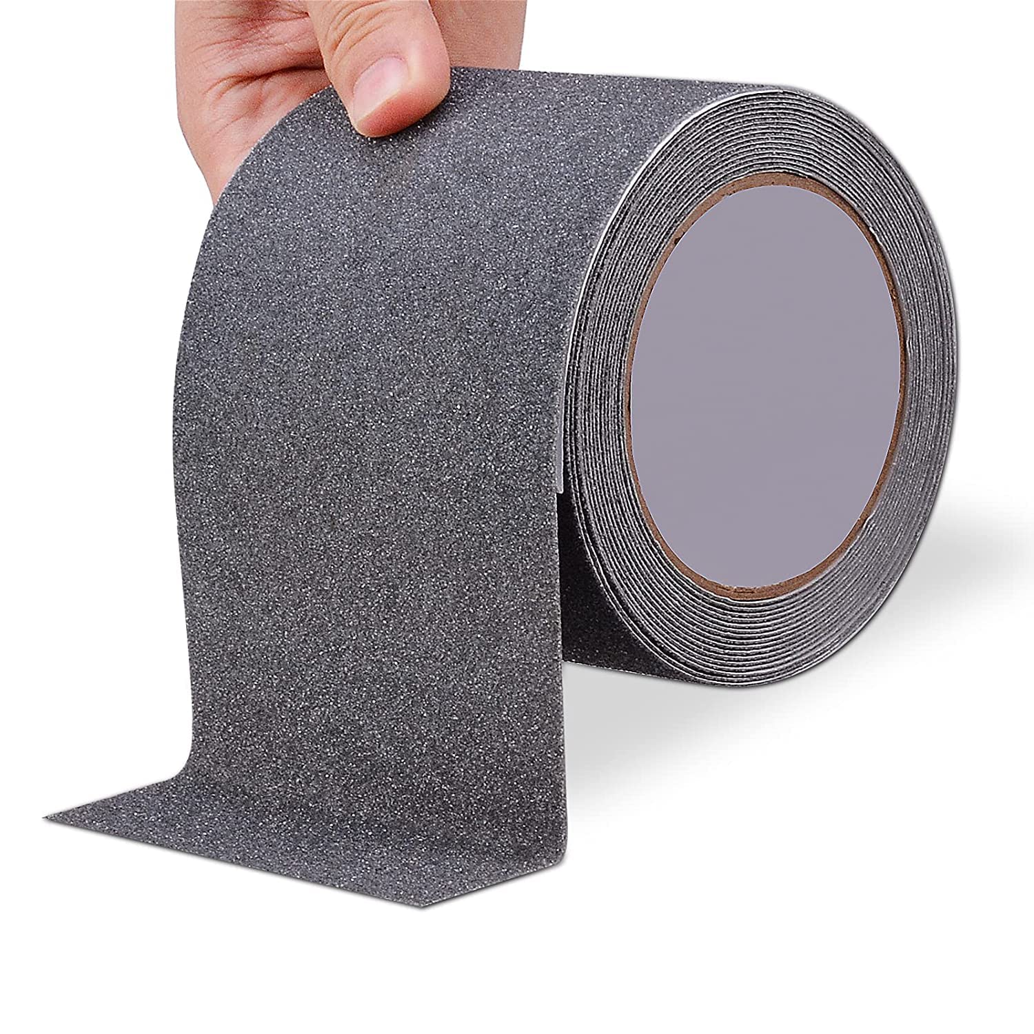 OQingluan Anti Slip Tape Grey, 10m*10cm ft*4 in, Anti Slip Safety Grip Tape for Stairs, Non Skid Strip Tape, Strong Traction Grip Tape, for Indoor and Outdoor Stairs, Waterproof, Grey — image 1
