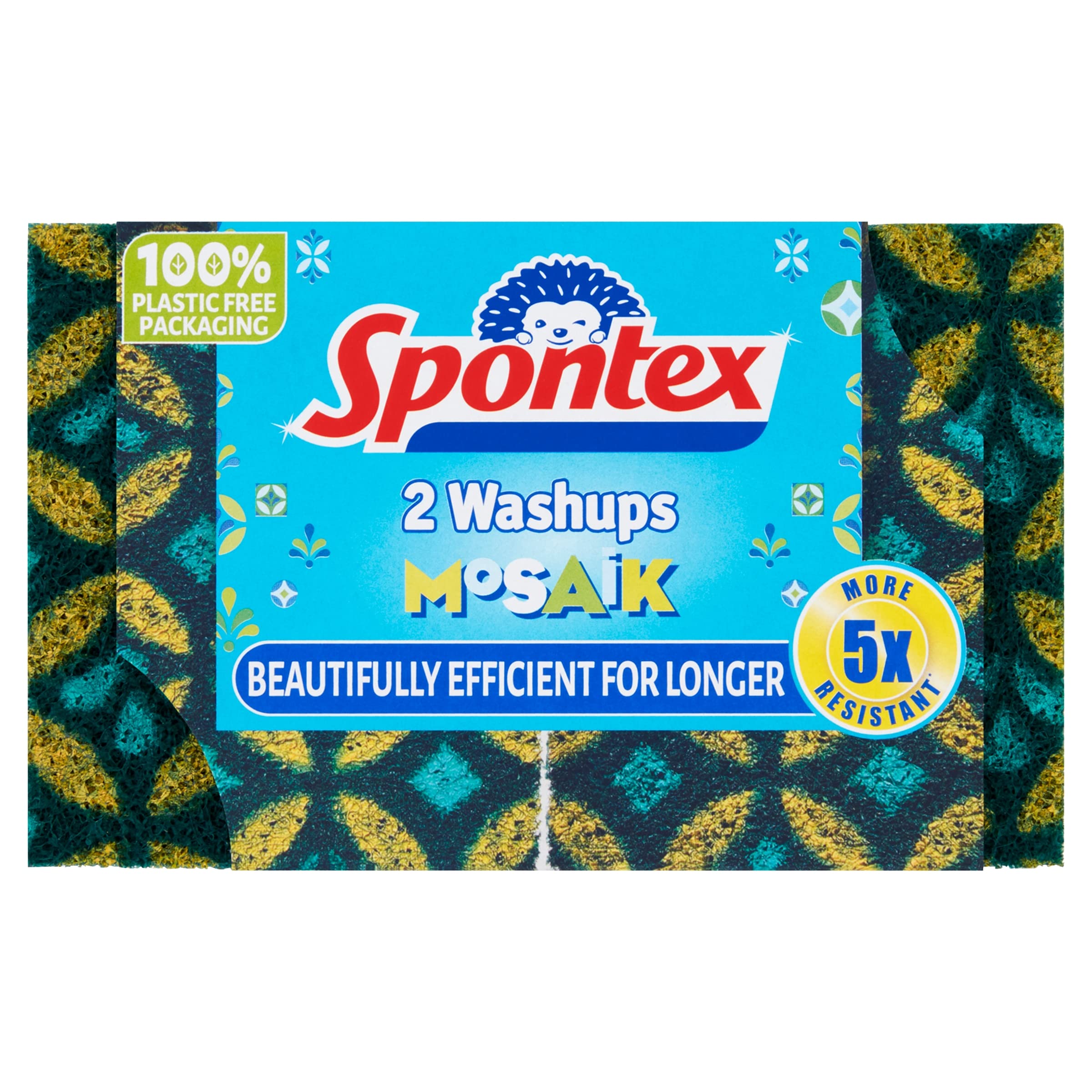 Spontex 2 Washups Mosaik Sponge Scourers, 10 Packs (20 Sponge Scourers)