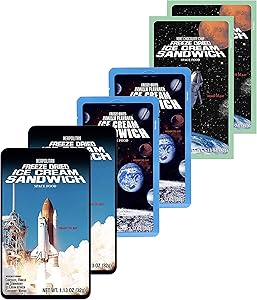 LuvyDuvy Freeze-Dried 2 Neapolitan Sandwiches (Chocolate-Vanilla-Strawberry) & 2 Mint Chocolate Chip & 2 Vanilla Ice Cream | 6 Pack Total