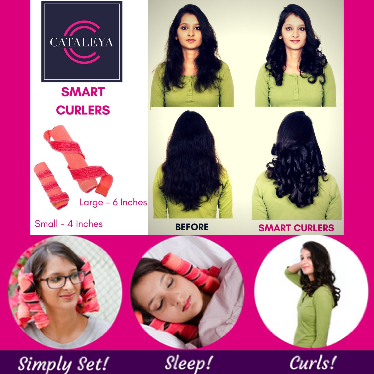 Buy Cataleya Smart Curlers Multipack Foam Curler Combo Of Large