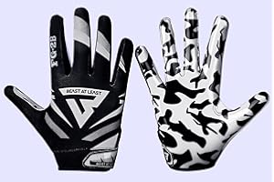 Beast AT Least Youth Football Gloves, Sticky Wide Receiver Gloves for Kids & Adults, Flag Football Gloves with Enhanced Silicone Grip for Men Women, Breathable Football Gloves
