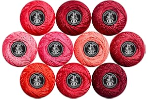 colored bird Crochet Thread 10 Balls Cardinal Size 8 for Crochet Hardanger Cross Stitch Needlepoint Hand Embroidery (Red)