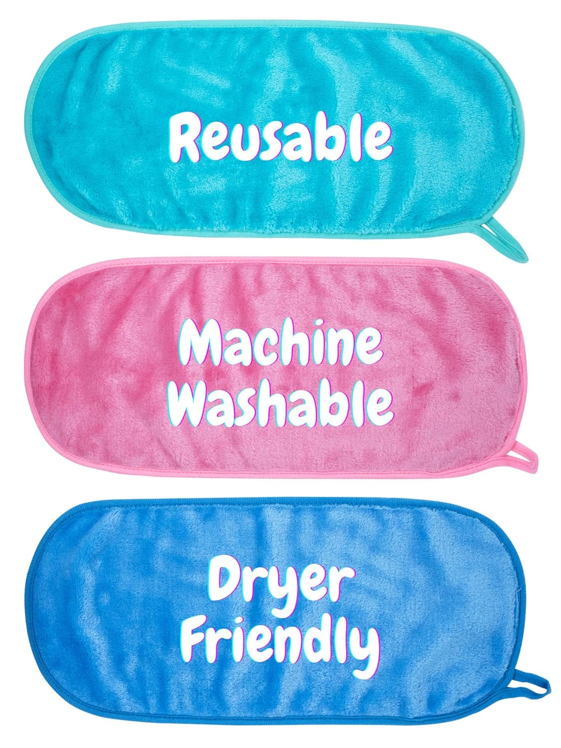 RAINBOW ROVERS Set of 3 Makeup Remover Cloths | Reusable & Ultra-fine Makeup Towels | Suitable for All Skin Types | Removes Makeup with Water | Free Bonus Waterproof Travel Bag | Unicorn : Beauty