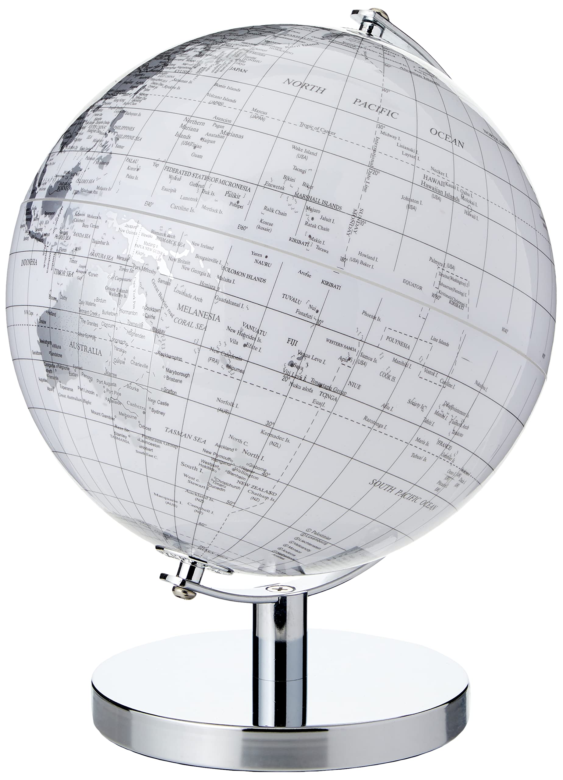 Lesser & Pavey Rotating Silver & White World Globe