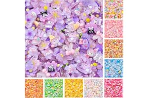 eswala Slime Charms for Slime,80pcs Decoden Cute Mini Resin Charms Bulk Kit, 3D Small FlatBack Charm for DIY Crafts Decoration Phone Case Making.Junk Case Charm for Junk Cases