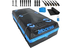 Mockins 35 CuFt XL Car Rooftop Cargo Carrier Bag | 80"x40"x19" Car Top Carrier Without Roof Rack | All Weather Soft-Shell Vin