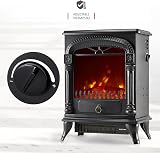 NETTA Electric Fireplace Stove Heater with Log Fire Effect Arch Design 1750W view 3