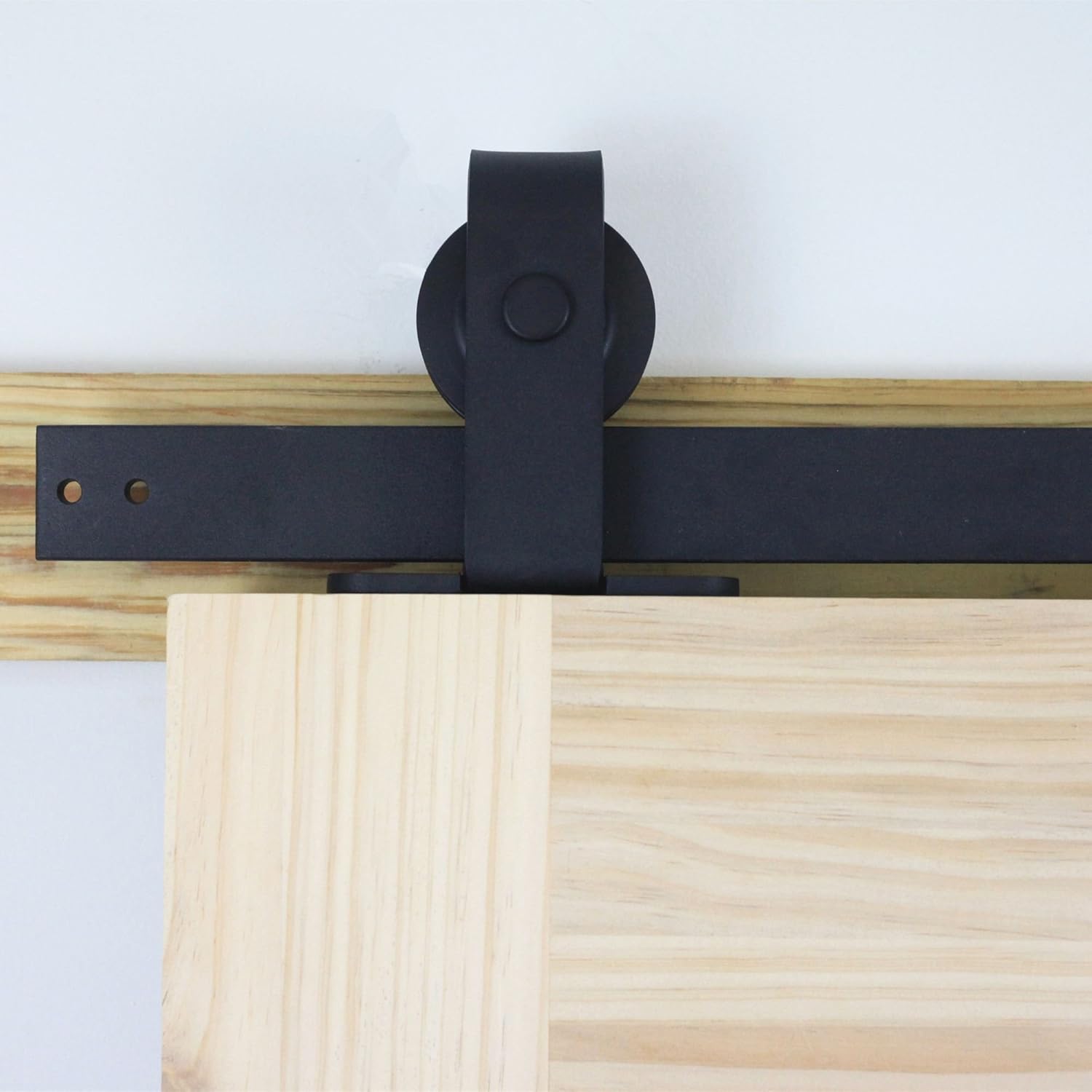 Homacer Sliding Barn Door Hardware Bypass Double Door Kit, 4FT Flat