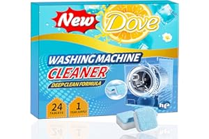 New Dove Washing Machine Cleaner Tablets, Front Load and Top Loader Washer Machine Cleaner, 24PCS Washer Cleaner Tablets, Washer Cleaner That can be Used for 1 Year