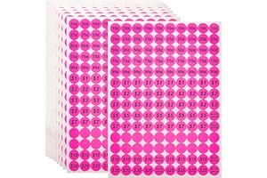 OVENOT Anronal 2520 Count Garage Sale Pricing Stickers Removable Yard Sale Labels with Prices, 3/4" Round Preprinted Pricing Labels Price Stickers (Pink)