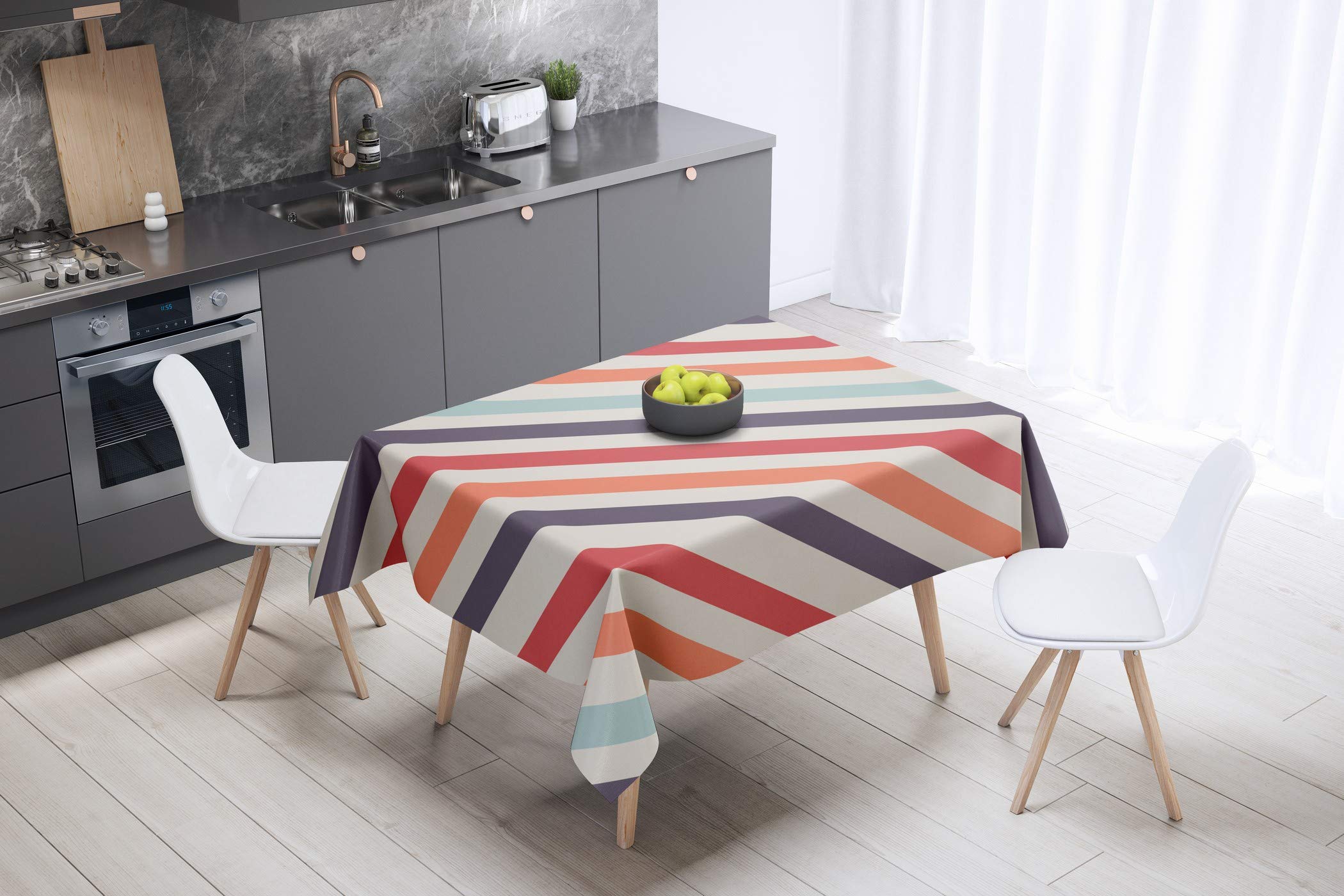 Bonamaison Kitchen Decoration, Tablecloth, 140cm x 140cm - Designed and Manufactured in Turkey